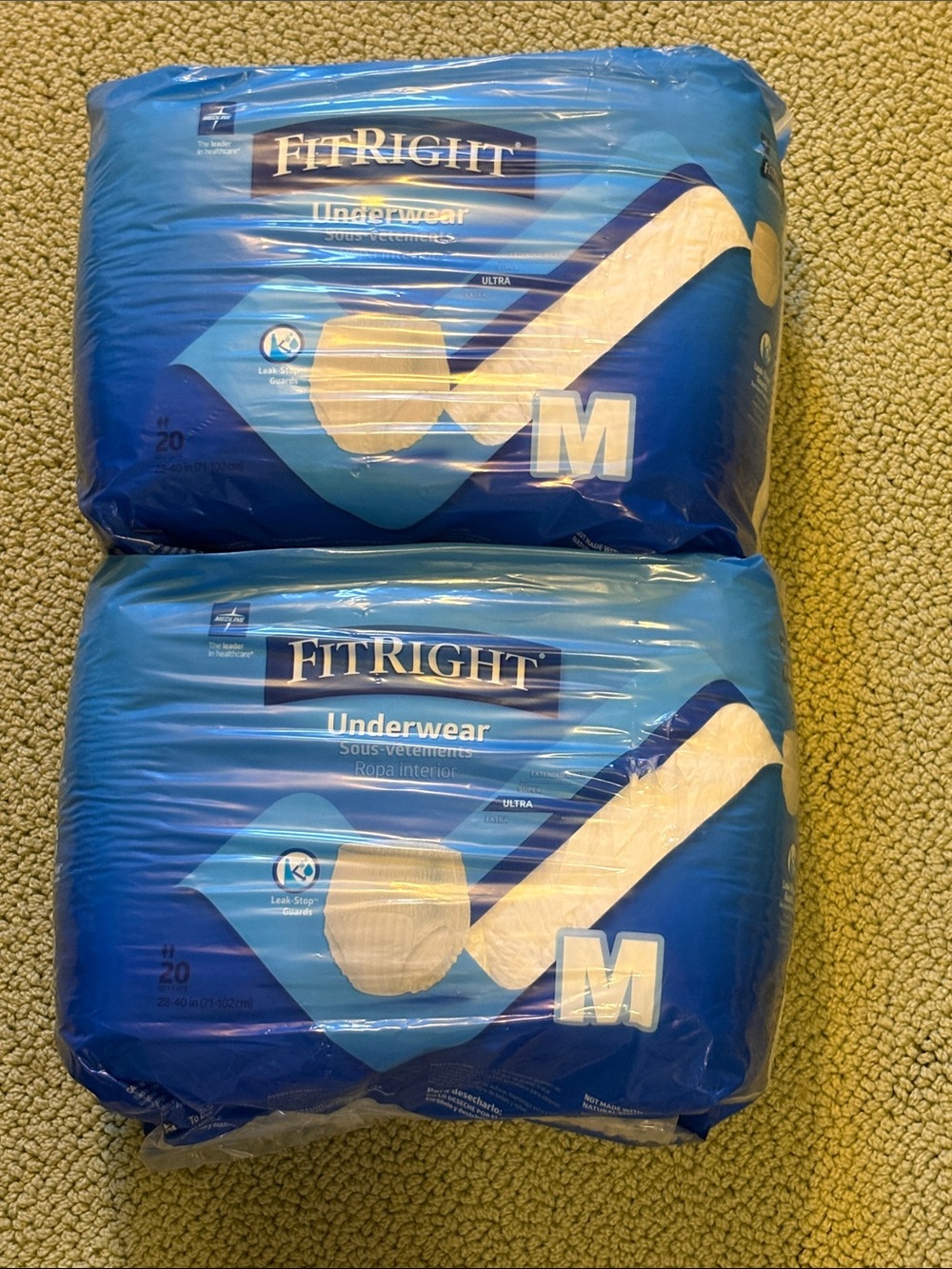 Adult Bundle Lot of Fitright Medline Optifit Pull Up Briefs 40 Count Size M